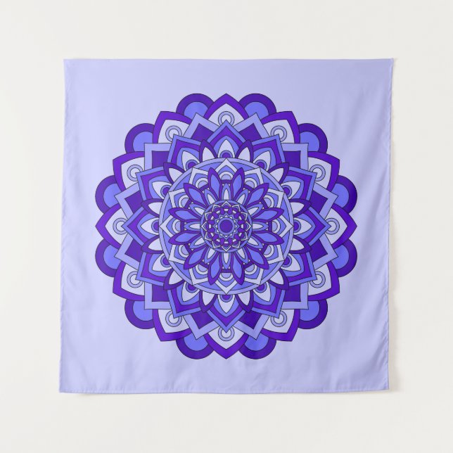 Lila Floral Mandala Wandteppich (Vorderseite)