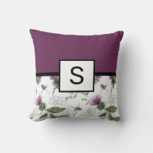 Lila Floral Monogram Kissen