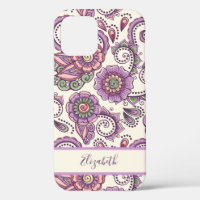 Lila Floral Paisley Einzigartiges Muster