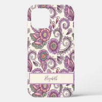 Lila Floral Paisley Einzigartiges Muster