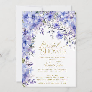 Lila Floral Periwinkle Lavender Brautparty Einladung