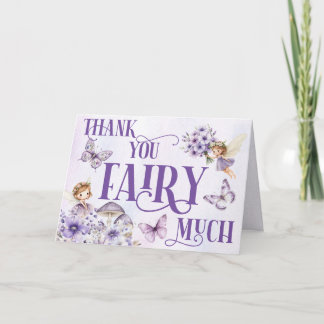 Lila floral Vielen Dank Fairy viel geklappt Dankeskarte