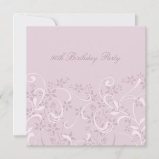 Lila florale 90. Geburtstagsparty Einladungen