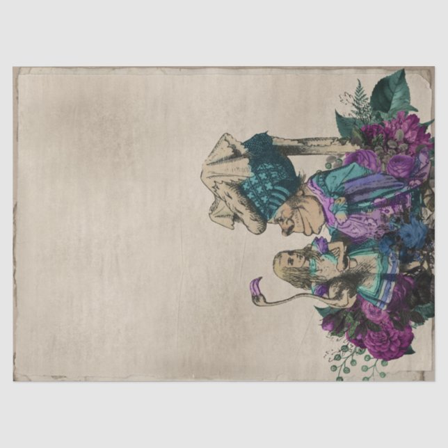 Lila florale Alice im Wunderland mit Duchess Seidenpapier (Vorderseite)