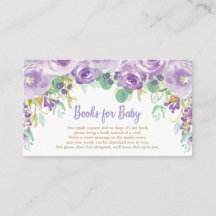 Lila florale Blume Babydusche bringen ein Buch