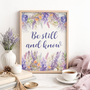 Lila florale christliche religiöse Heimdekoration Poster