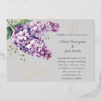 Lila florale Einladung zum Bearbeiten, Floral und