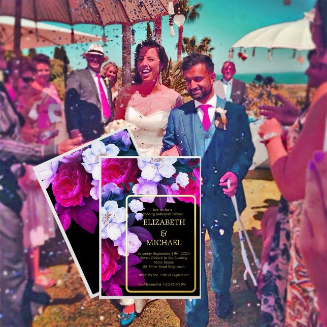 Lila florale Elegant Formal Wedding Probe Folieneinladung (Von Creator hochgeladen)