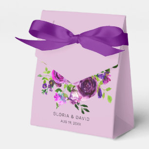 Lila Florale Elegante Hochzeit Geschenkschachtel
