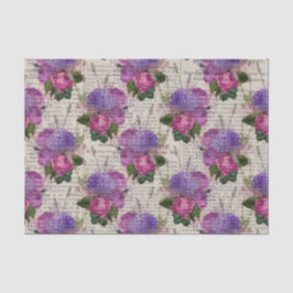 Lila florale Ephemera Seidenpapier