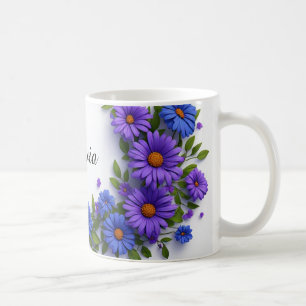 Lila Florale Frühlingsgarten Botanische Blumenanor Kaffeetasse