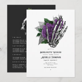 Lila florale Gotik Bachelorette Wochenende Einladung