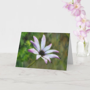 Lila Florale Kunstkarte Cosmos Wildblumen Notizkar Karte