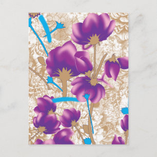 Lila florale Luxus-Feiertagspostkarte Feiertagspostkarte