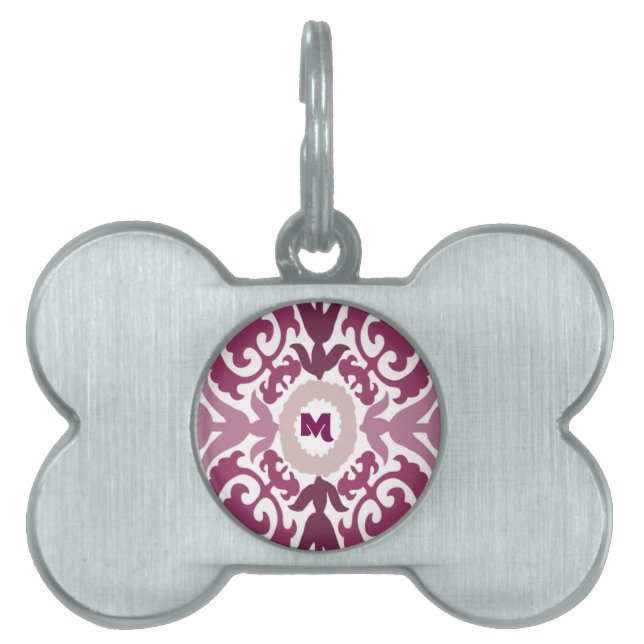 Lila florale Monogramm Tiermarke (Vorderseite)
