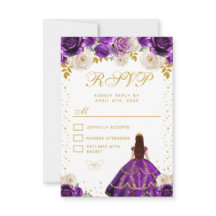 Lila Florale Prinzessin Quinceañera