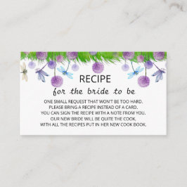 Lila florale Rezeptkarte Begleitkarte