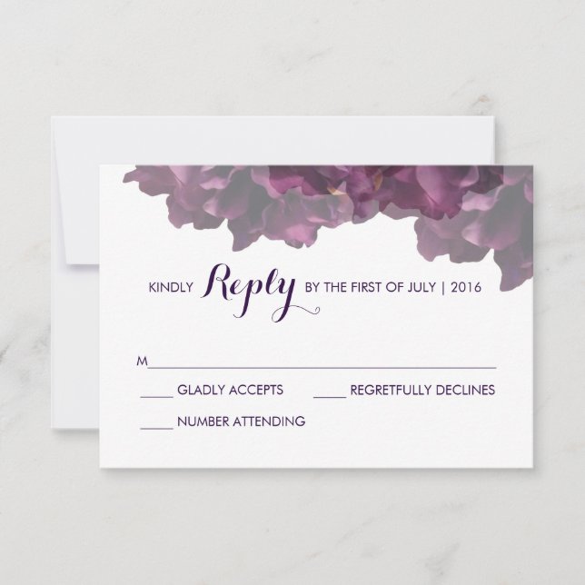 Lila florale RSVP-Karte RSVP Karte (Vorderseite)