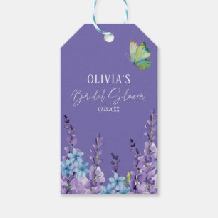 Lila Florale Schmetterling Brautparty  Geschenkanhänger