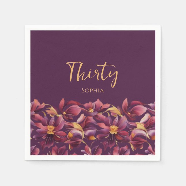 Lila florale serviette (Vorderseite)