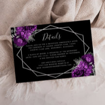 Lila florale Silver Black Wedding Details