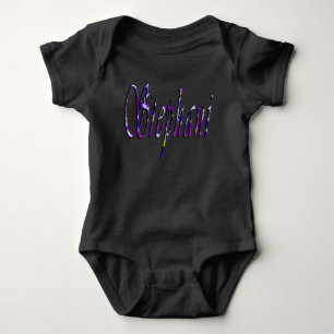 Lila Florale Stephani Name, Baby Strampler