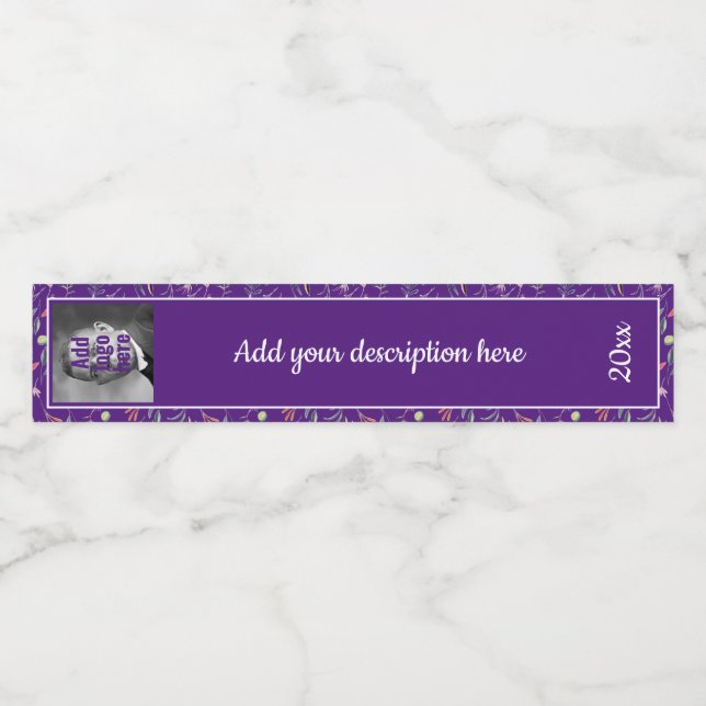 Lila florale Substitution RING BINDER SPINE ETIKET (Einzelnes Label)