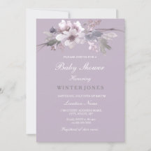 Lila florale Wasserfarben Kinderdusche einladen