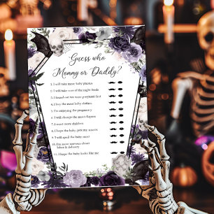 Lila floraler Gothic rät, wer Mama oder Daddy Game