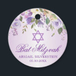 Lila floraler Star David Bat Mitzvah Vielen Dank Geschenkanhänger<br><div class="desc">Vielen Dank an Bat Mitzvah Gefallen Tags für Gäste. Aquarelllavender,  lila mit Kreuz und Imitat Diamant. Ideal für die Zeremonie eines Mädchens.</div>