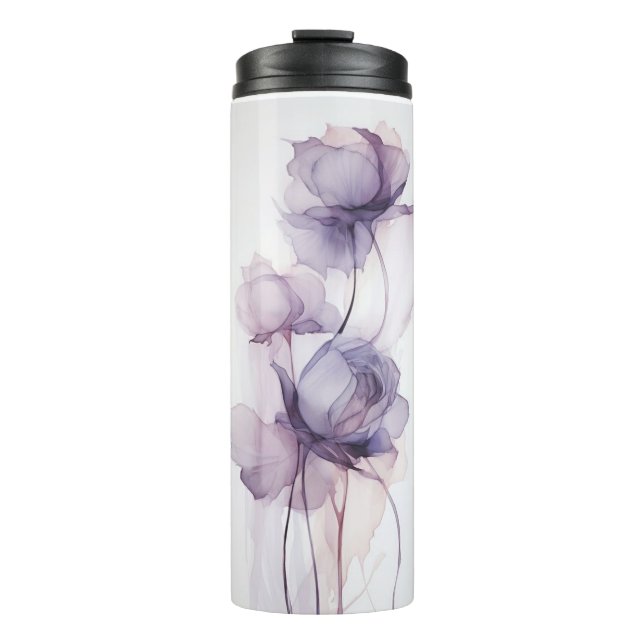Lila floraler Thermotumor Thermosbecher (Vorderseite)