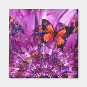Lila Florales Abstrakte Natur Kunst Kühlschrankmag Magnet