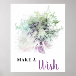 *~* Lila, florales Abstraktes DANDELION machen ein Poster