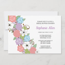 Lila florales Brautparty Einladung