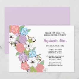 Lila florales Brautparty Einladung