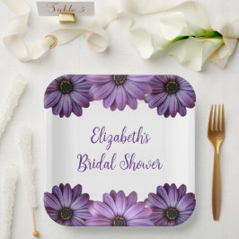 Lila florales Brautparty Pappteller