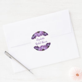 Lila florales Brautparty Runder Aufkleber