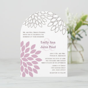 Lila florales Chrysanthemum Hochzeitseinladungen Einladung