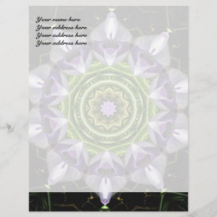 Lila florales Mandala-Kaleidoskop-Kunst Briefkopf