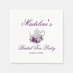Lila, florales Ultra-Violet-Brautparty Tee-Party Serviette