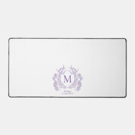 Lila florales Wappen Monogramm Schreibtischunterlage