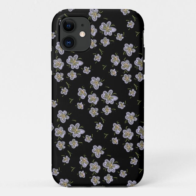 Lila Florals Computer Gezeichnet Kunst Case-Mate iPhone Hülle (Rückseite)