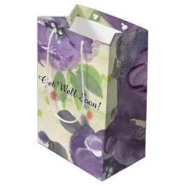 Lila Flower-Geschenktasche Mittlere Geschenktüte