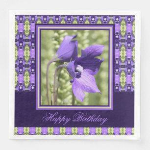 Lila Flower Happy Geburtstagsfest Napkins Serviette