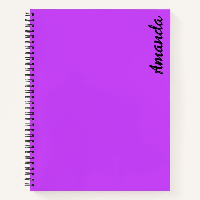 lila fluoreszierender leuchtender Neon Notizbuch (Vorderseite)