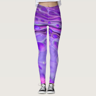 Lila, flüssige Marmorlackierung aus rosa Acryl Leggings