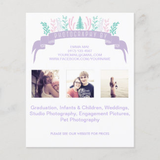 Lila Flyer für Blumenfotografie
