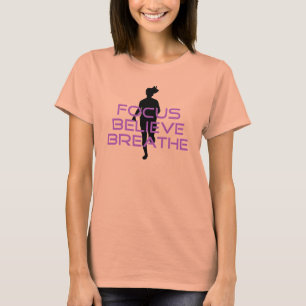 Lila Fokus glauben Atmen T-Shirt