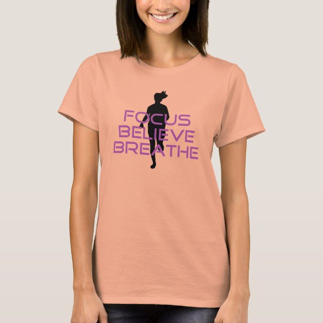 Lila Fokus glauben Atmen T-Shirt (Vorderseite)
