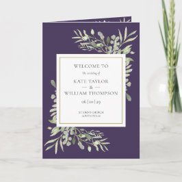 Lila Foliage Hochzeit Programm
